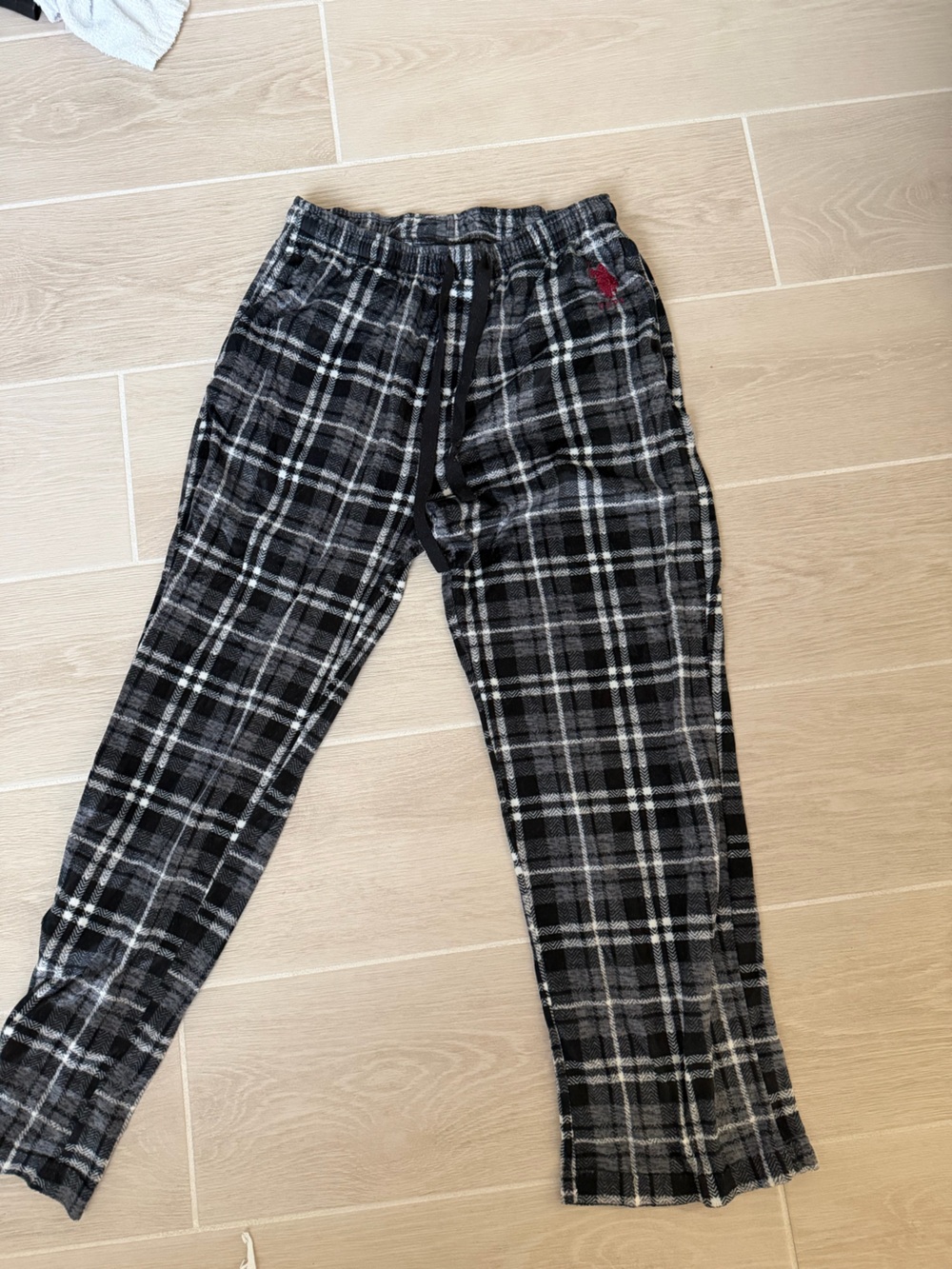 Polo by Ralph Lauren Black & Gray Plaid Jogger Sweatpants